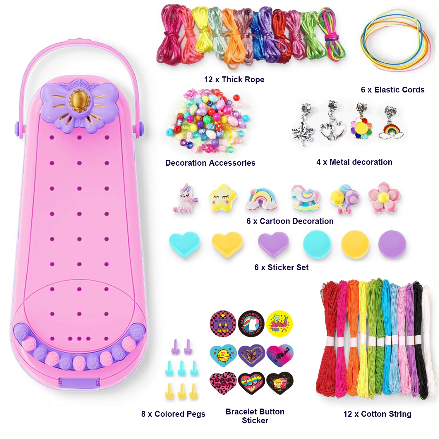 Kit de fabrication de bracelets à faire soi-même pour filles, ensemble de tissage de bijoux artisana