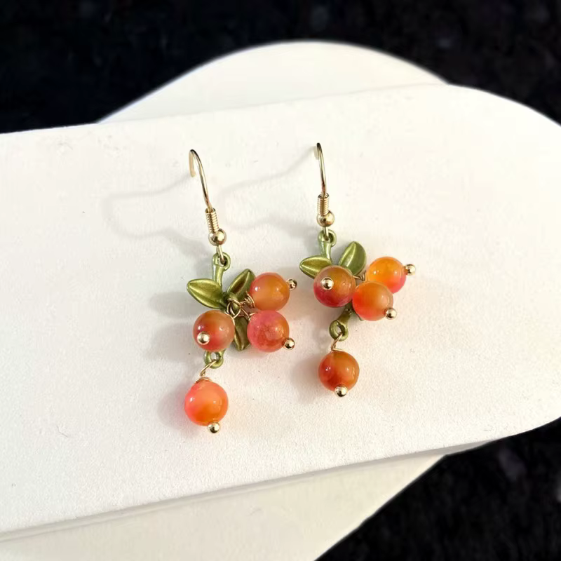 Boucles d'oreilles de la série Unique Berries, design baies multicolores, boucles d'oreilles mignonn
