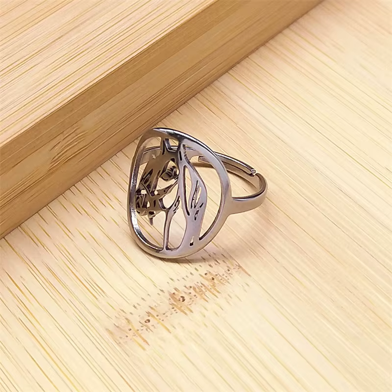 Anneaux de tête de cheval en acier inoxydable pour hommes et femmes, ouverture d'animal, réglable, c