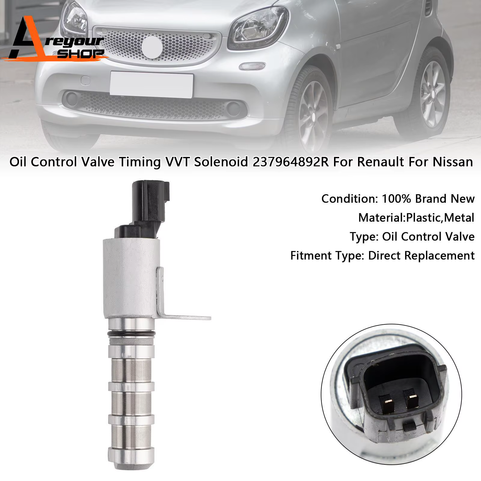 Vanne de contrôle d'huile, synchronisation VVT, solénoïde 237964892R pour Renault et Nissan