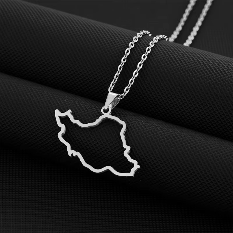 Collier ras du cou avec pendentif de la carte des villes pour femmes et filles, couleur argent/or
