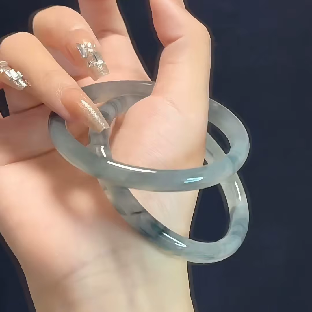 Guifei – Bracelet à bande ronde en verre épais, Anti-Jade, pénétration de glace, accessoires de bijo