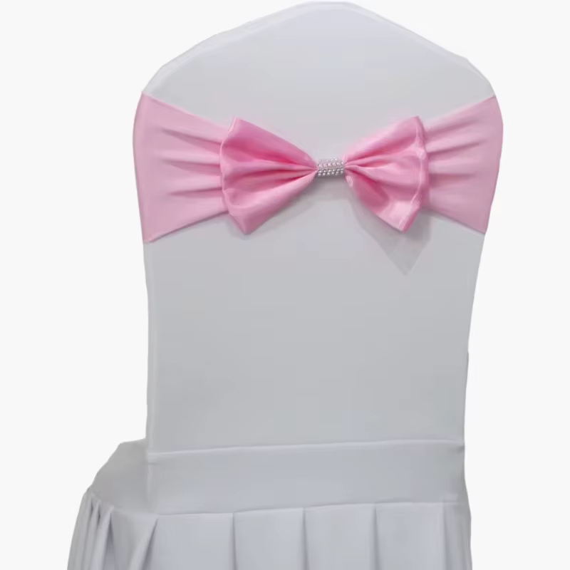 10 pièces de décoration de mariage, bandes de ceinture de chaise en Spandex, nœud papillon avec bouc