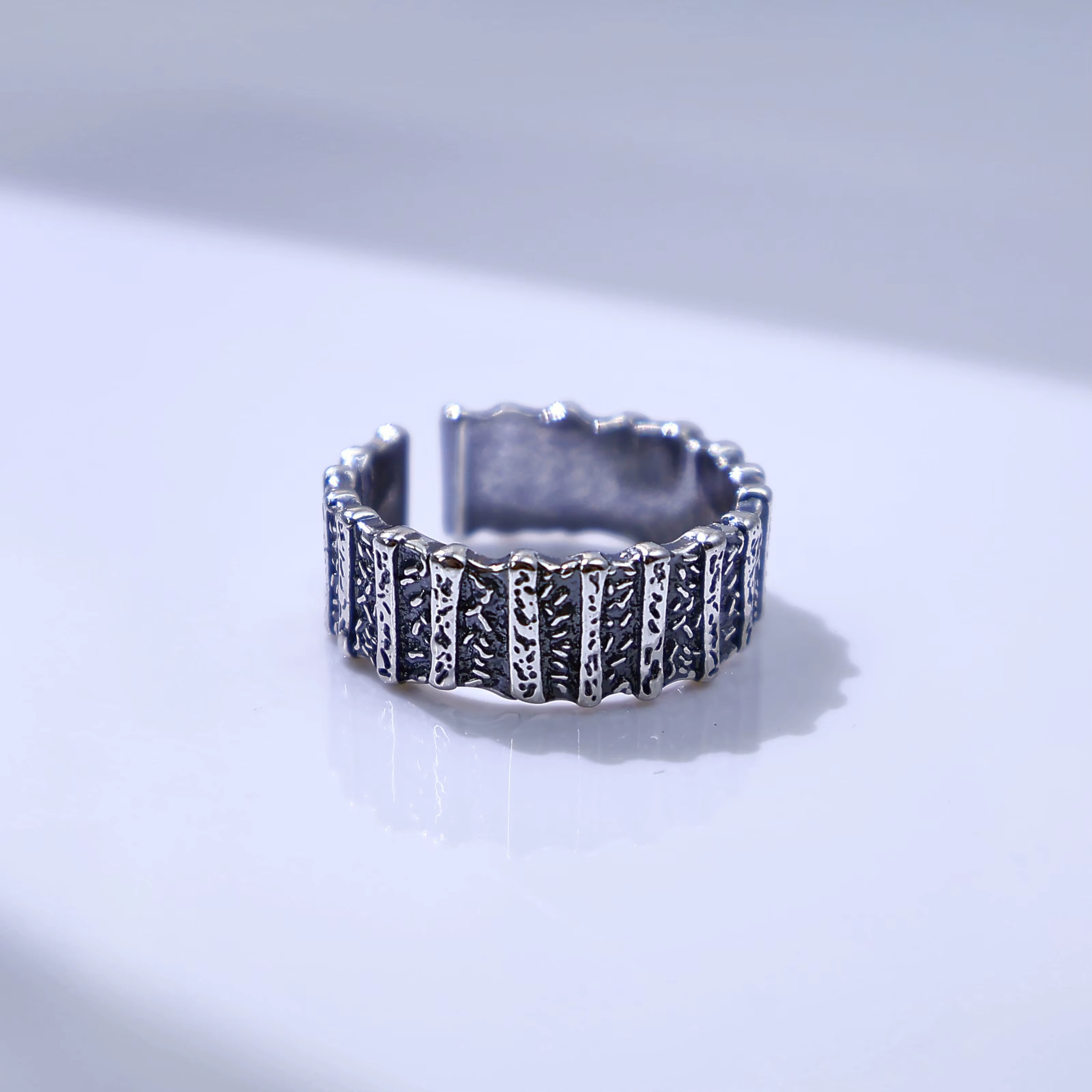 Bague ouverte réglable rétro «clôture» pour hommes, gothique, Punk, audacieux, Antique, bijoux en cu