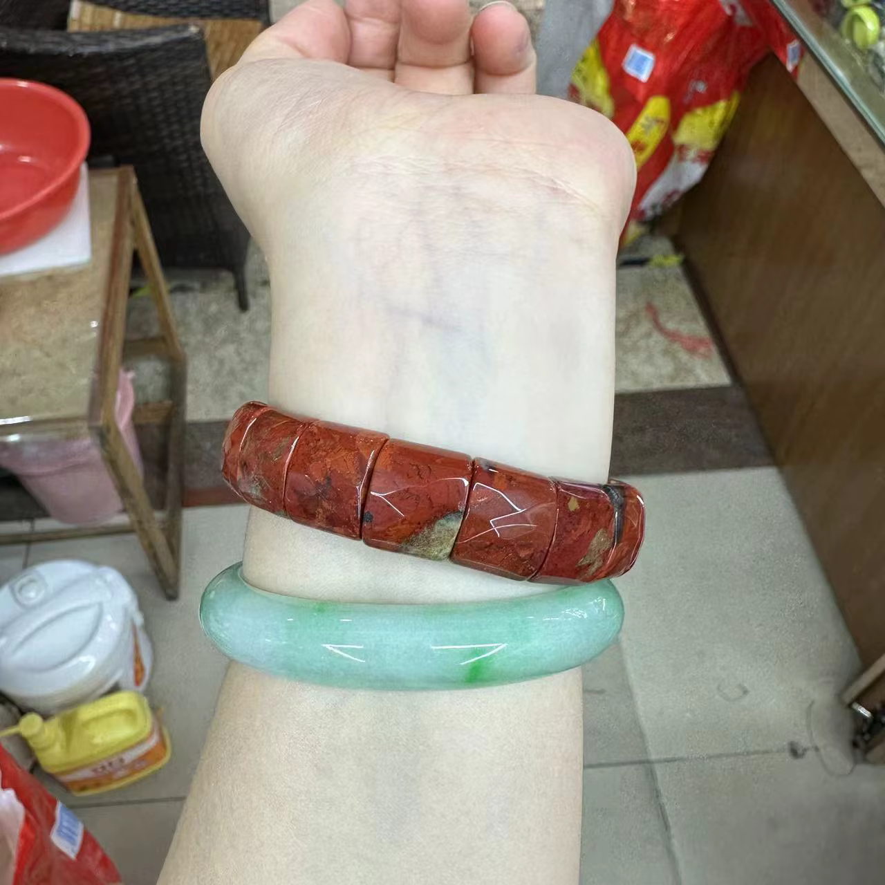 Perles de jaspe rouge naturel AAA pour hommes et femmes, bijoux de fête d'énergie, bracelet de charm