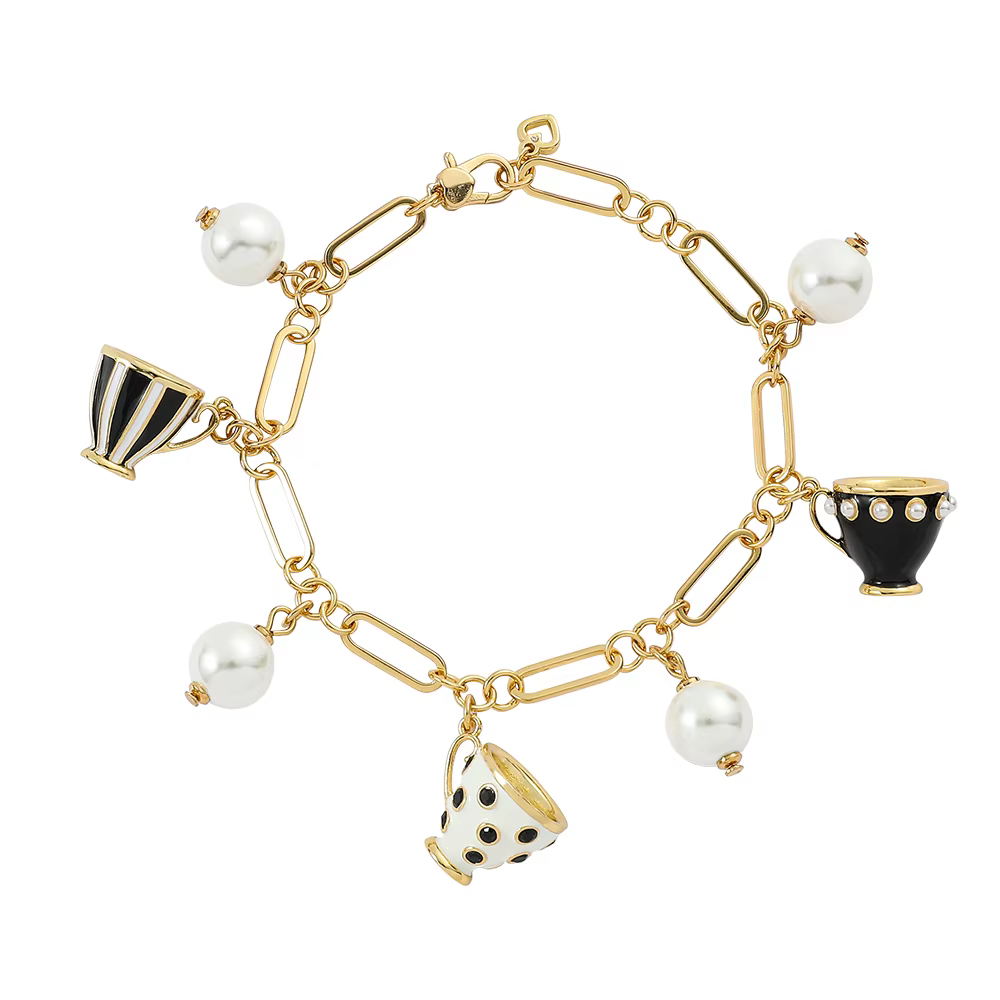 Bracelet tasse à thé fait à la main, breloques en émail pour la fabrication de bijoux, pendentif en 
