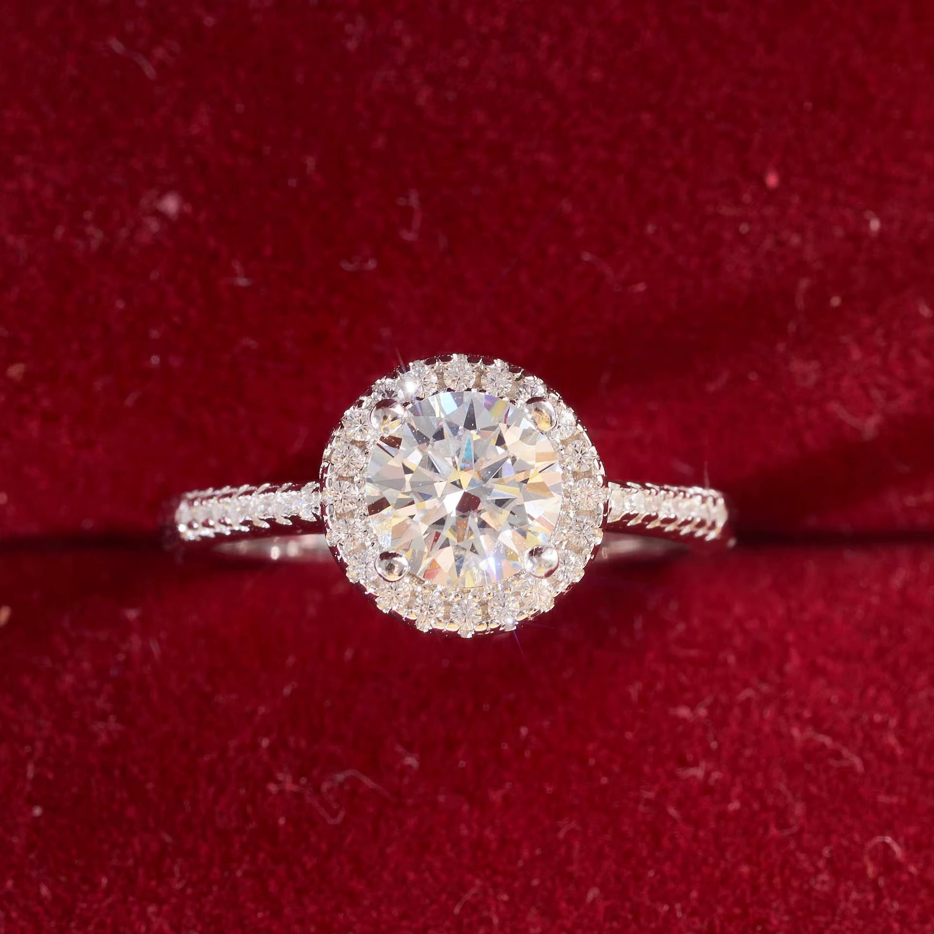 Bague en argent Sterling 925 pour femmes, Moissanite rose véritable, diamant rond brillant 1CT 2CT, 