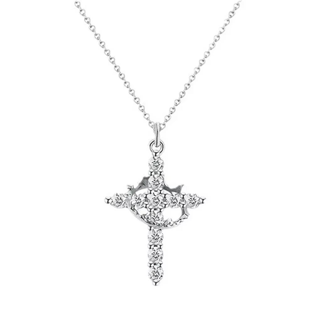 Collier avec pendentif couronne rotative en or et argent pour femmes, longueur 50cm, chaîne en acier
