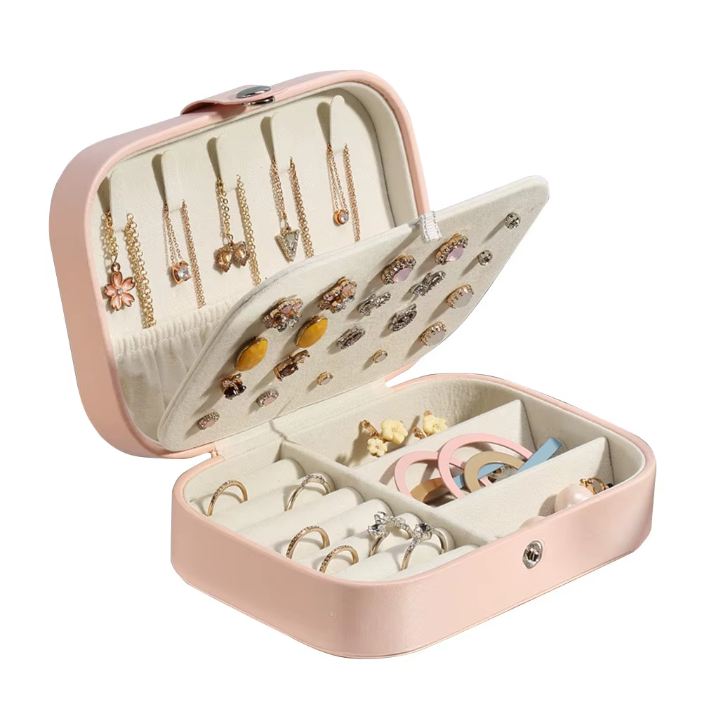Boîte à bijoux Portable, organisateur de bijoux, présentoir à bijoux de voyage, boîtes de rangement 