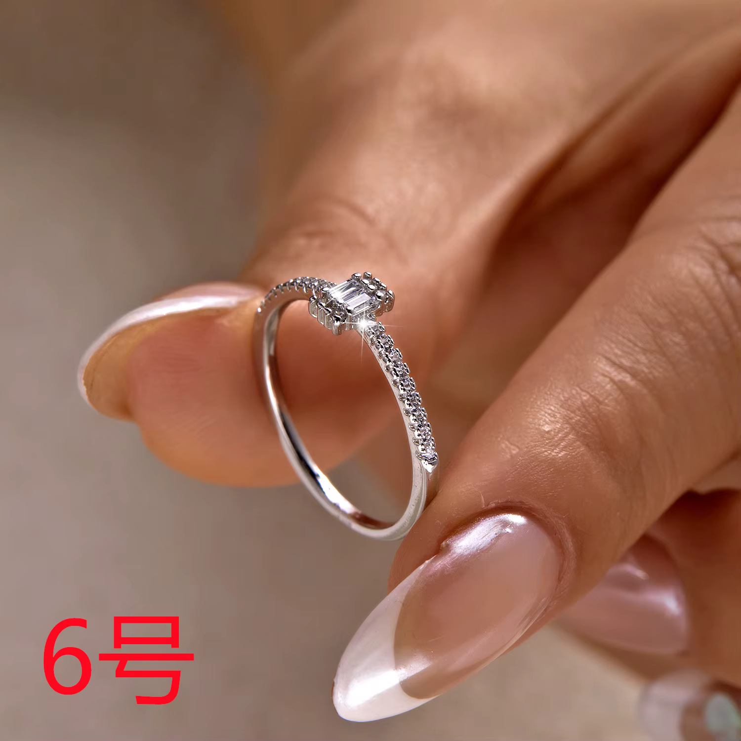 Bague en zinc de luxe de style français pour femme, élégante, polyvalente, empilable, géométrique, b
