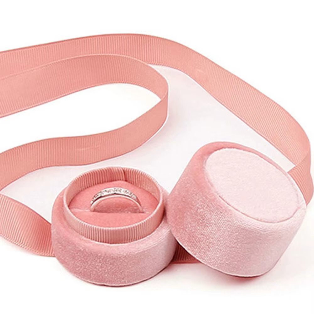 Boîte à bijoux rose faite à la main avec nœud papillon, idéale pour cadeau de mariage, accessoires d