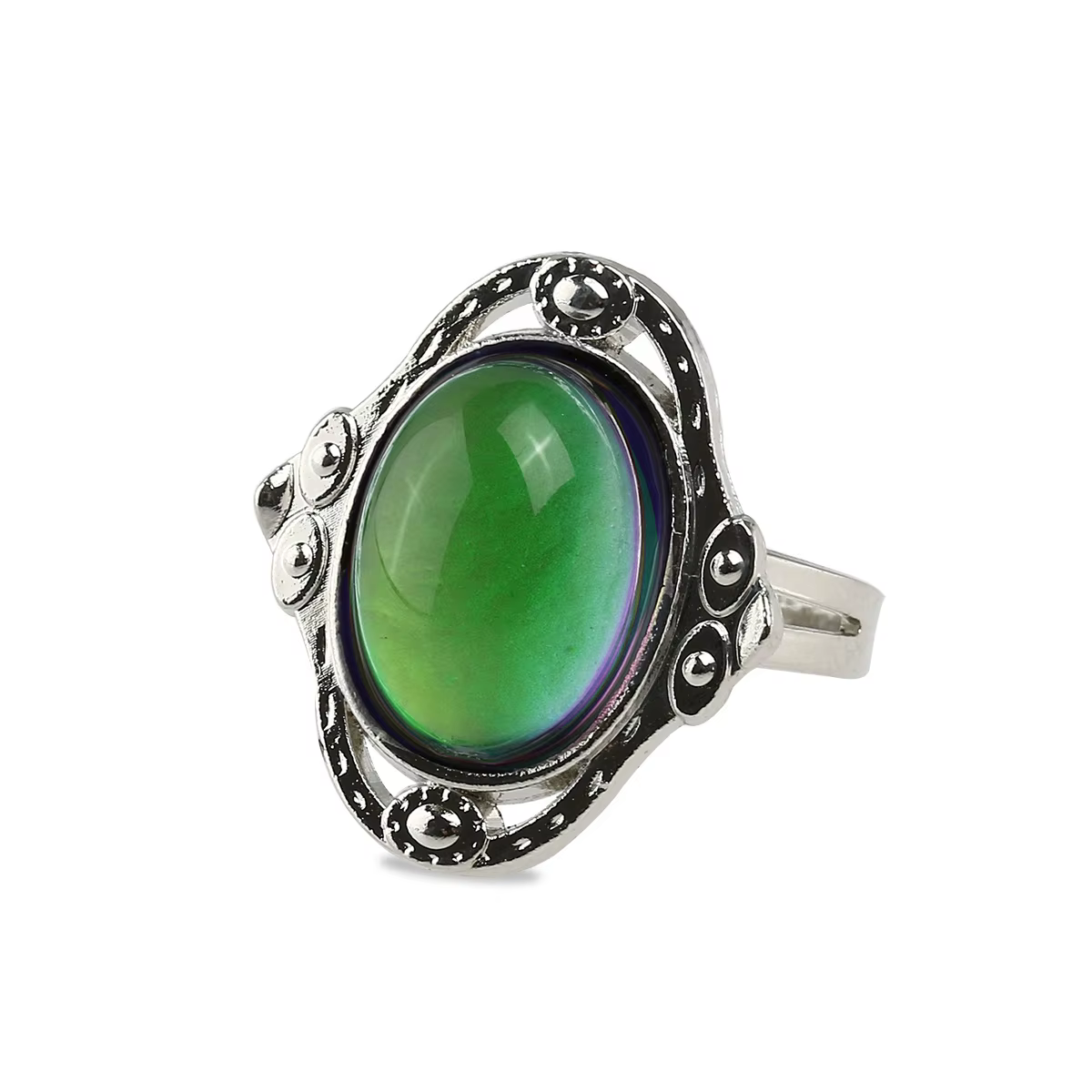 Bague réglable en alliage de couleur changeante pour hommes et femmes, 22x19Mm, anneau d'humeur, bij