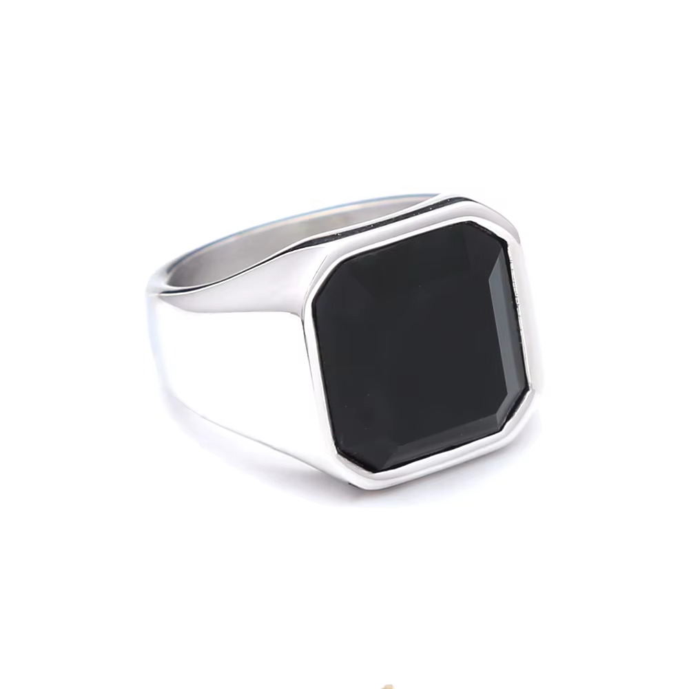 Bague gothique Vintage griffe de Dragon, Punk Hip Hop, en acier inoxydable, pierre noire, pour homme