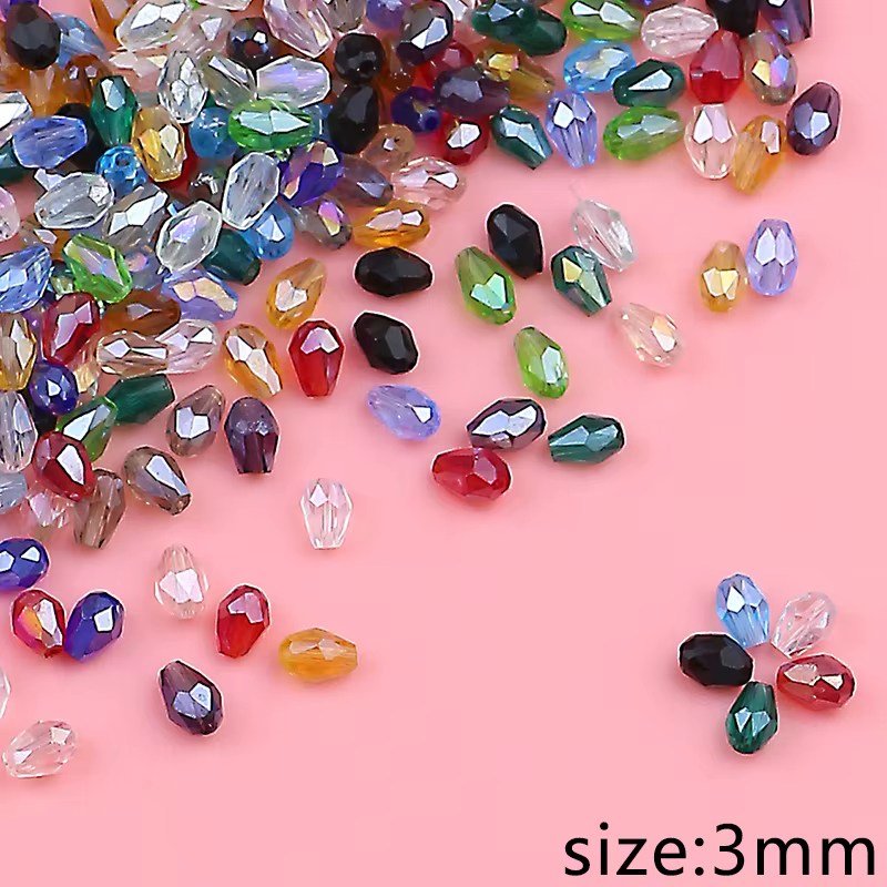 Perles en cristal de couleur autrichien de haute qualité, 100 pièces, à facettes, bijoux, accessoire