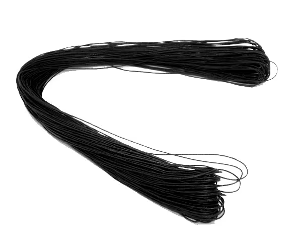 Cordon en coton ciré noir de 80 m, 1 mm, pour la fabrication de bijoux, la perlage, la décoration, l