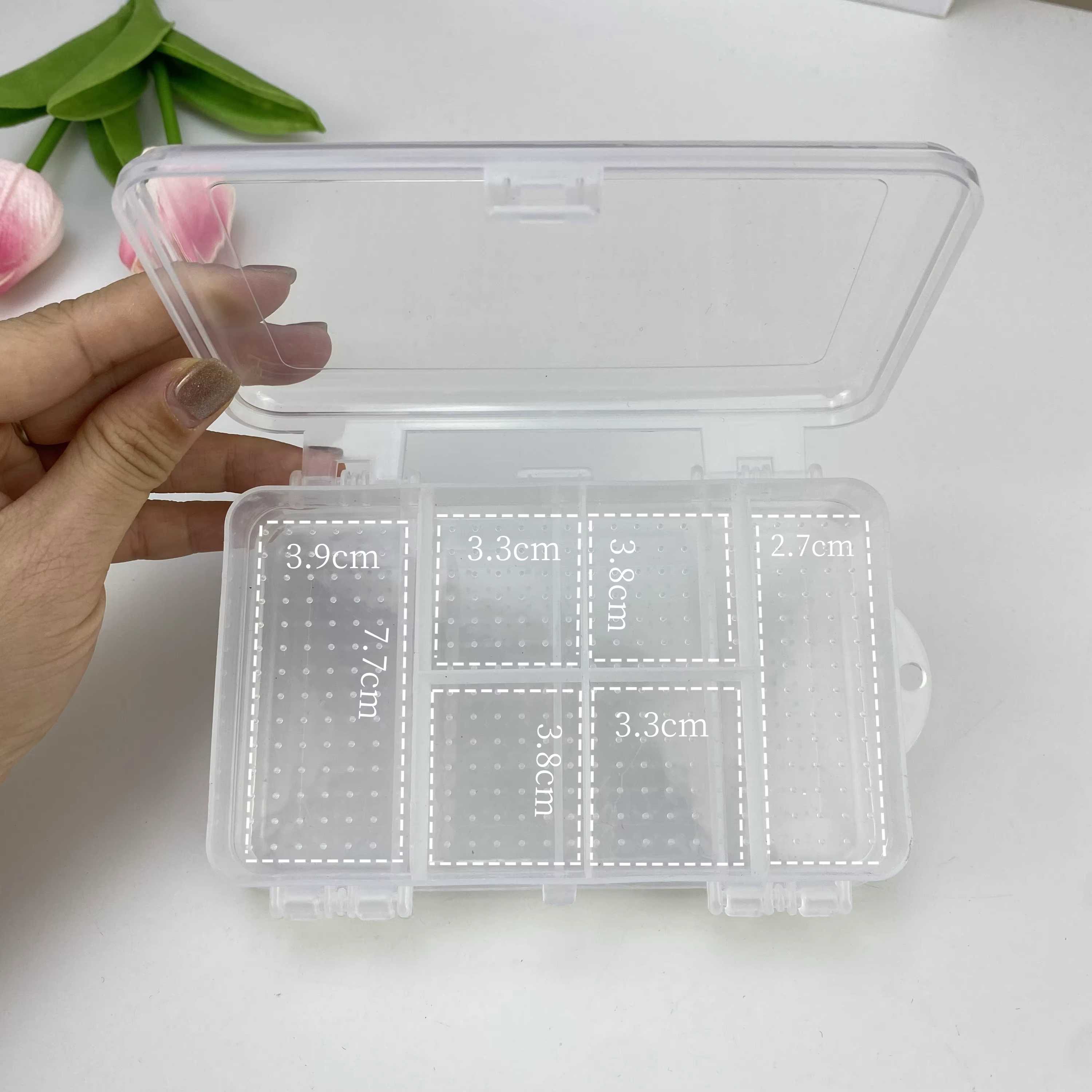 Boîte de rangement de bijoux à double couche de style japonais, bijoux carrés en plastique, coton-ti