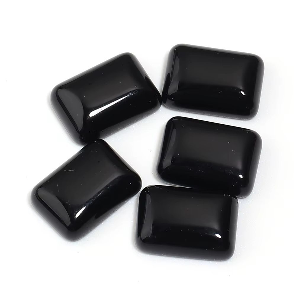 Cabochons rectangulaires en pierre naturelle, perles en pierre à dos plat pour la fabrication de bij