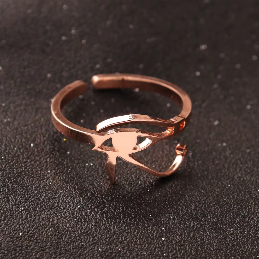 Bague œil d'horus de l'egypte ancienne pour femmes et hommes, anneaux réglables en acier inoxydable,