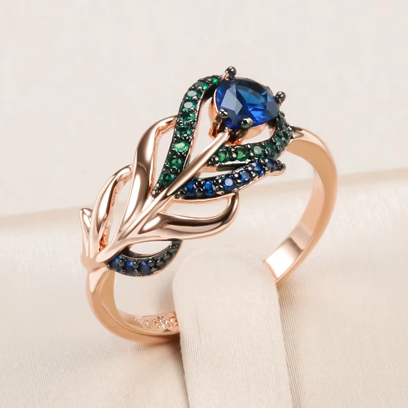 Wbmqda – bague papillon unique pour femmes, couleur or Rose 585, accessoires de bijoux animaux de lu