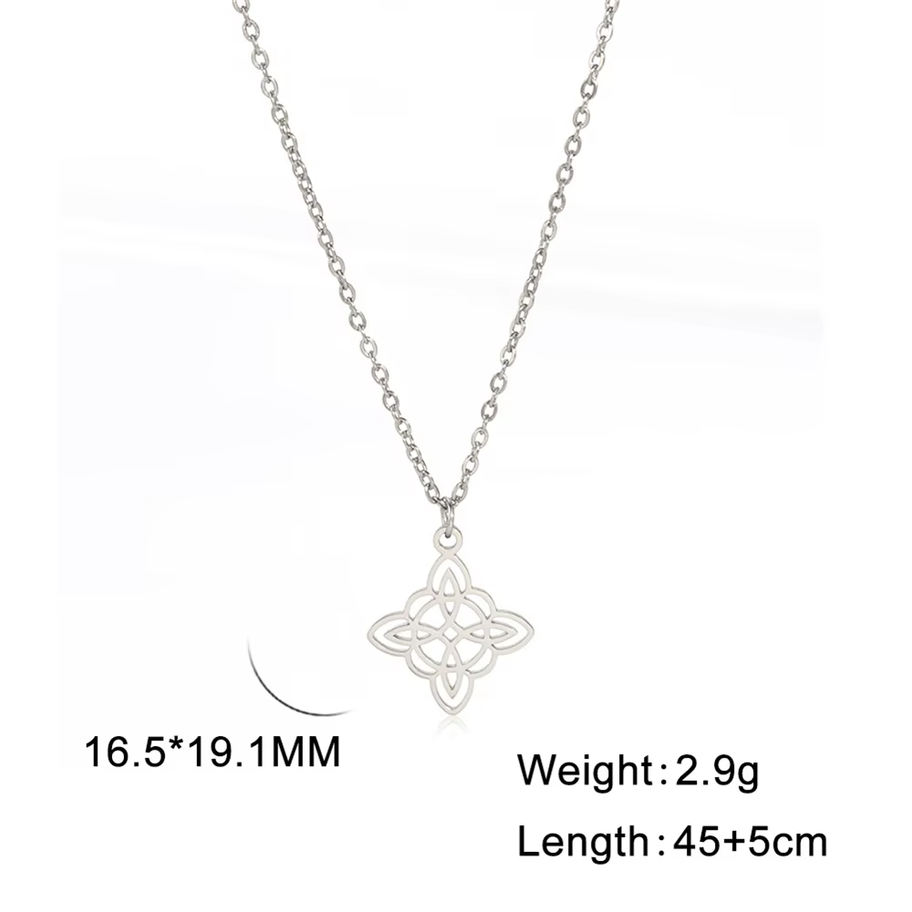 Collier noeud de sorcière femmes chaîne en acier inoxydable tour de cou Vintage sorcellerie Wicca pe
