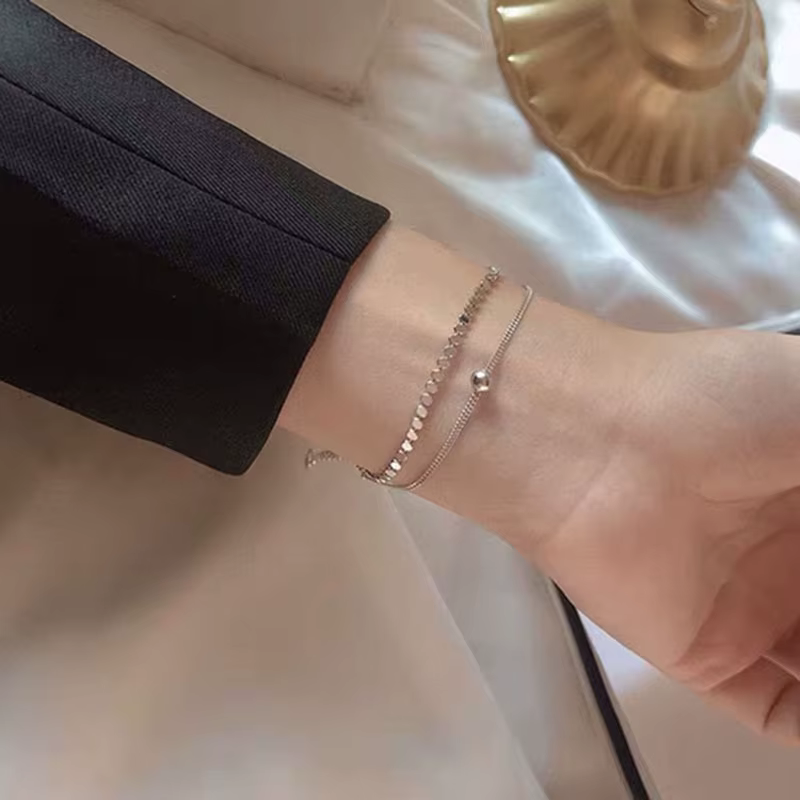 Nouveau Bracelet en argent Sterling 925 personnalisé Simple charmant femme Bracelet cadeau d'anniver