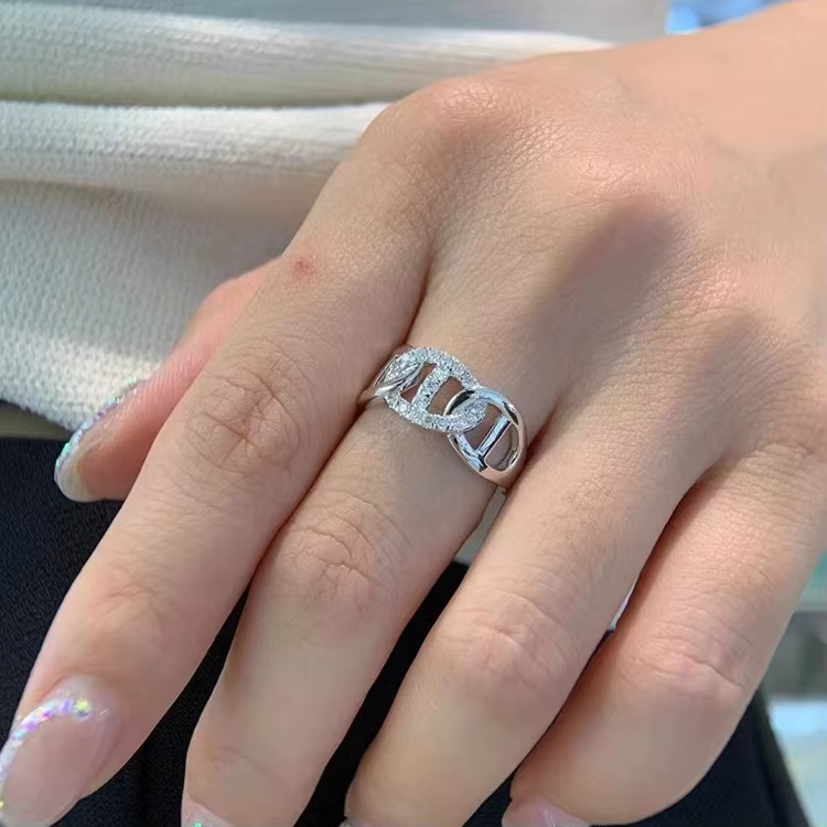 Bagues réglables en Zircon pour femmes, brillant et exquis, tendance, nez de cochon, belle mode, fêt