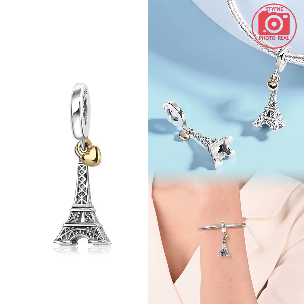 Breloques Plata tour d'amour pendentif couleurs argent pour breloques couleurs argent Bracelet Origi