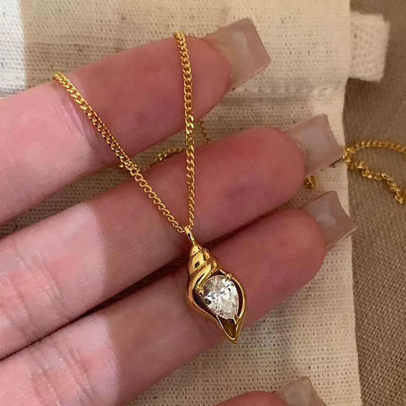 ENSHIR – collier avec pendentif en zircon couleur or pour femmes, chaîne de clavicule, Design de lux