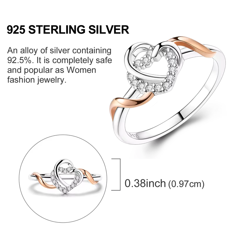 Bague originale en argent Sterling 925 pour femmes, bague enveloppée d'amour, bagues en argent pour 