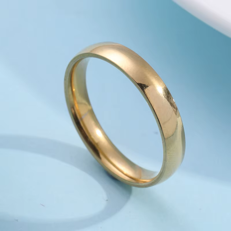 Bague Simple et lisse en acier inoxydable pour femmes et hommes, bagues de Couple classiques, bijoux