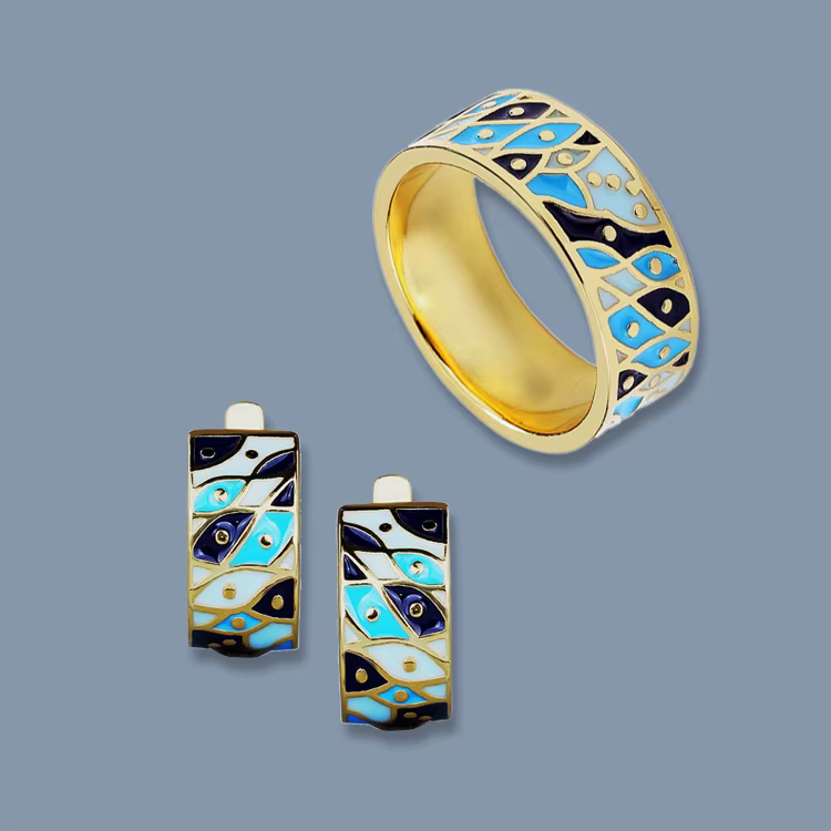 Ensemble de bijoux pour femmes, nouvelle mode exquise, or 18 carats, forme de poisson rouge, personn