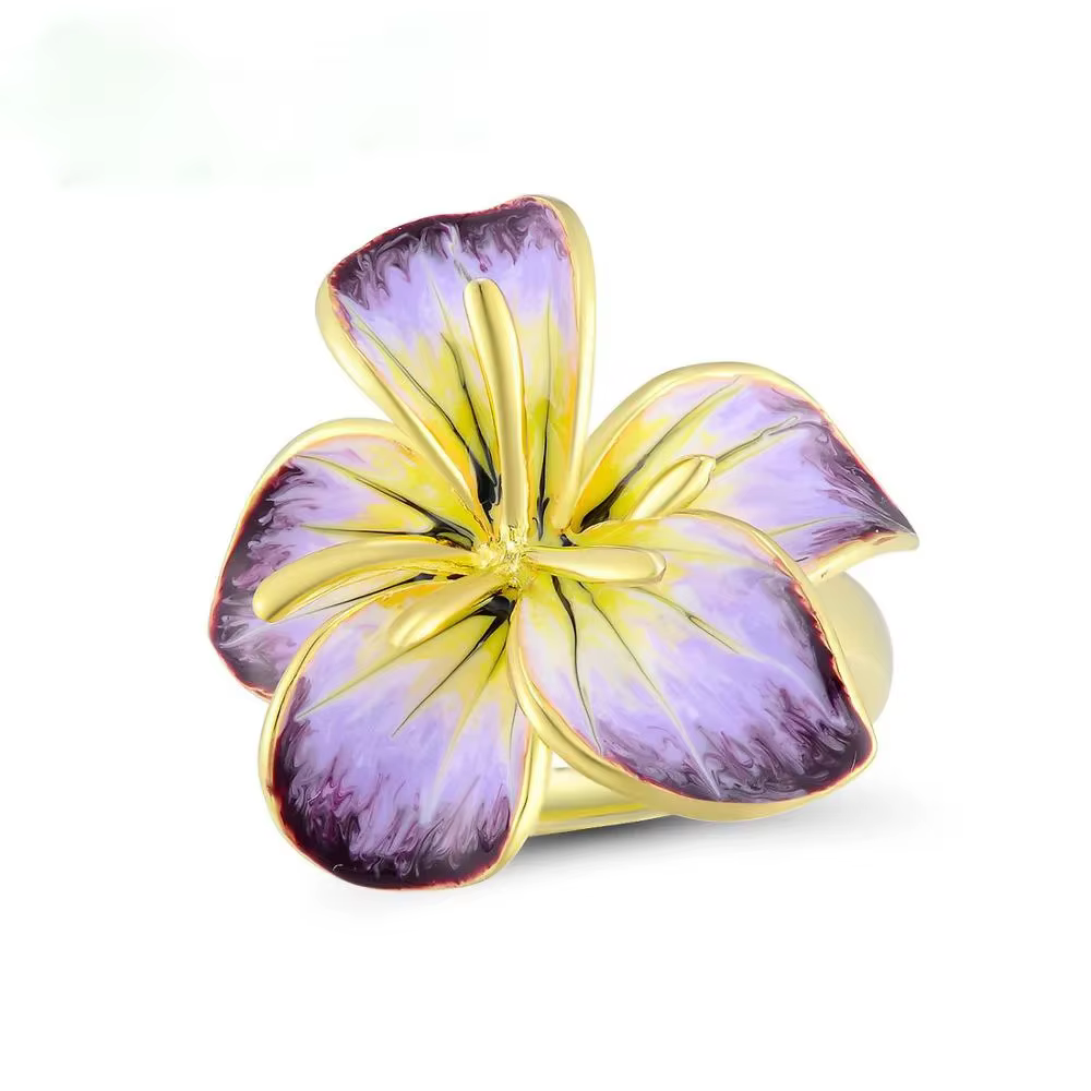 Bagues de mariage bohémiennes pour femmes, grande fleur, personnalité exagérée, luxe, couleur or jau