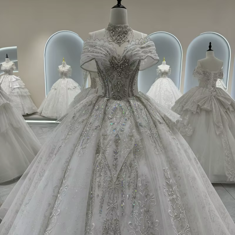 Robes De mariée De luxe personnalisées, chérie, dubaï, princesse, avec des Appliques scintillantes, 