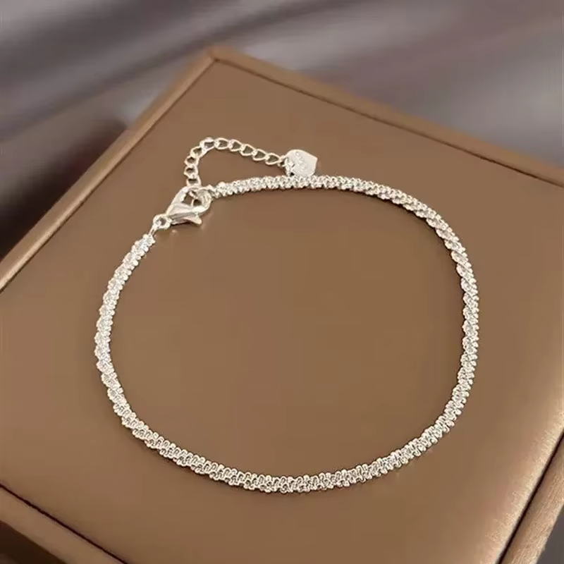 Bracelets de belles perles en argent Sterling 925 pour femmes, Bracelet de perles réglable de stylis