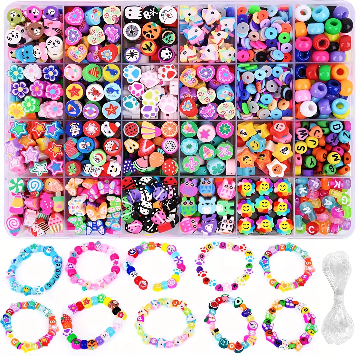 Kit de fabrication de bijoux, 700 pièces, artisanat de perles pour colliers et Bracelets, acrylique,