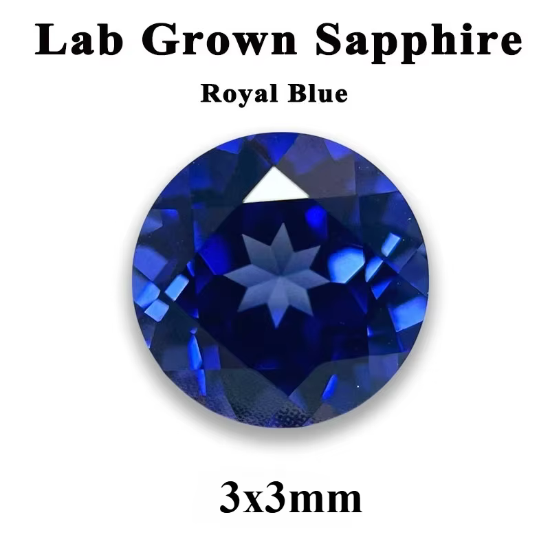 Saphir de laboratoire, pierre précieuse ronde de couleur orange pour la fabrication de bijoux DIY, m