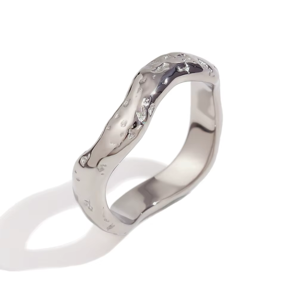 E.B.belle-Bague en or et argent pour femme, bijoux en acier inoxydable, design simple, étanche, qual