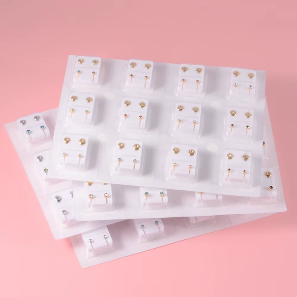 12 paires de clous de Cartilage en acier chirurgical, 3 et 4mm, gemme CZ, Piercing d'oreille pour pi