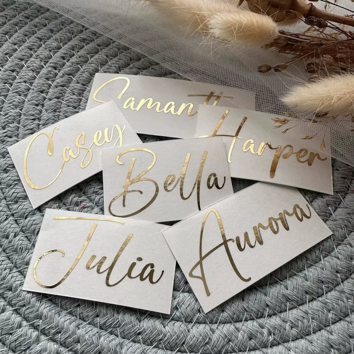 Autocollant personnalisé en vinyle avec nom, 5 pièces, pour demoiselle d'honneur de mariage, verre à