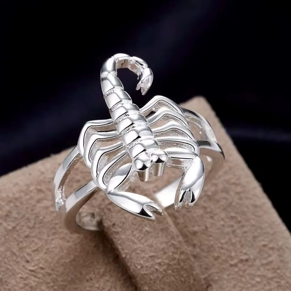 Bagues en argent Sterling 925 pour femmes, scorpion fin, à la mode, cadeaux de fête de noël, charme 