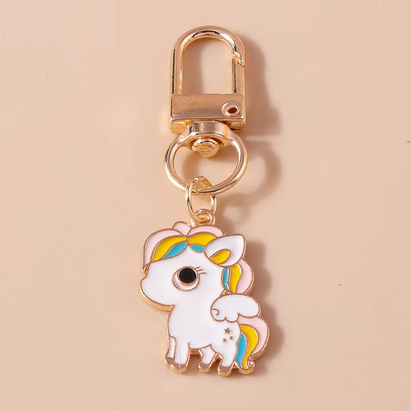 Porte-clés girafe en émail mignon, pendentifs animaux pour voiture, accessoires de sac à main pour f