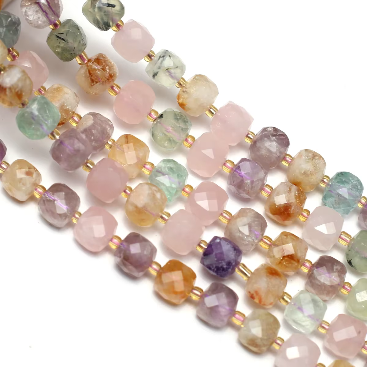 Pierre semi-précieuse naturelle, cristal coloré carré à facettes, fabrication de bijoux, accessoires