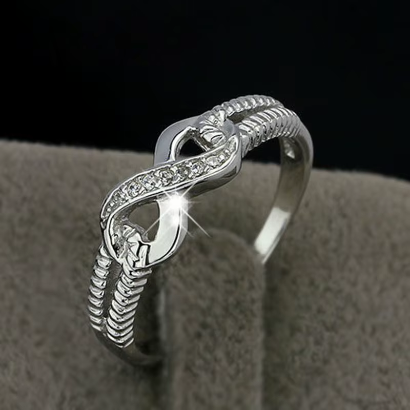 Bagues de mariage en argent regardé 925 pour femmes et filles, luxe, extron, cubique, cristal d'ente