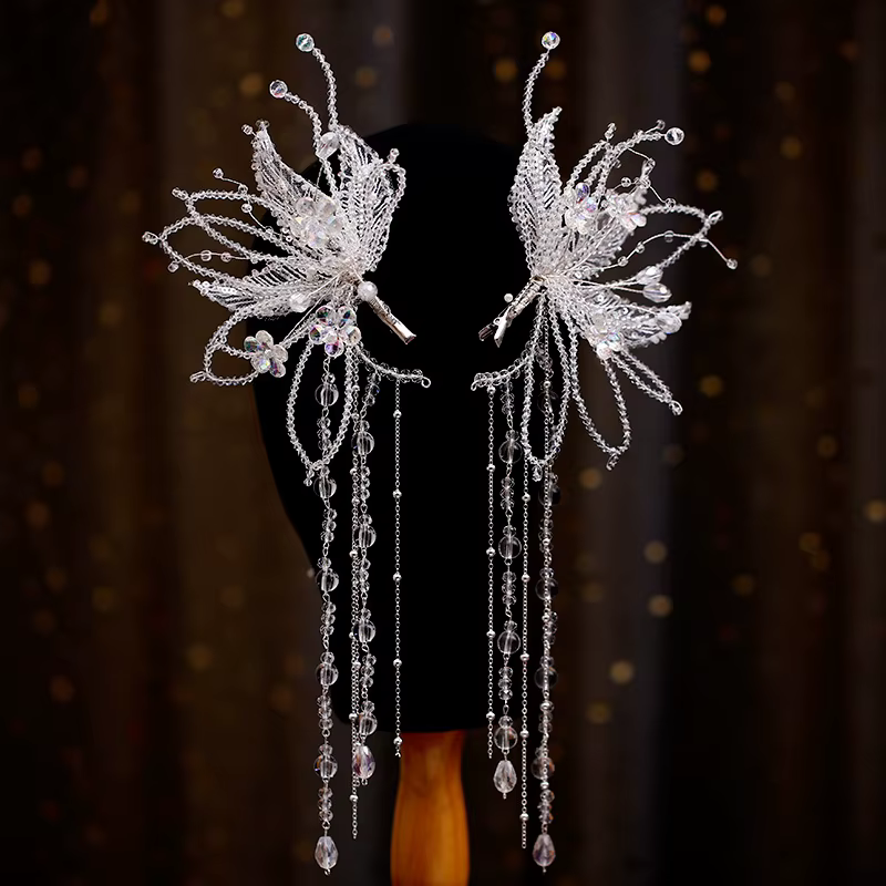 Mori – pince à bord perlé en cristal, vêtements pour cheveux, accroche à l'oreille, nouvelle coiffur