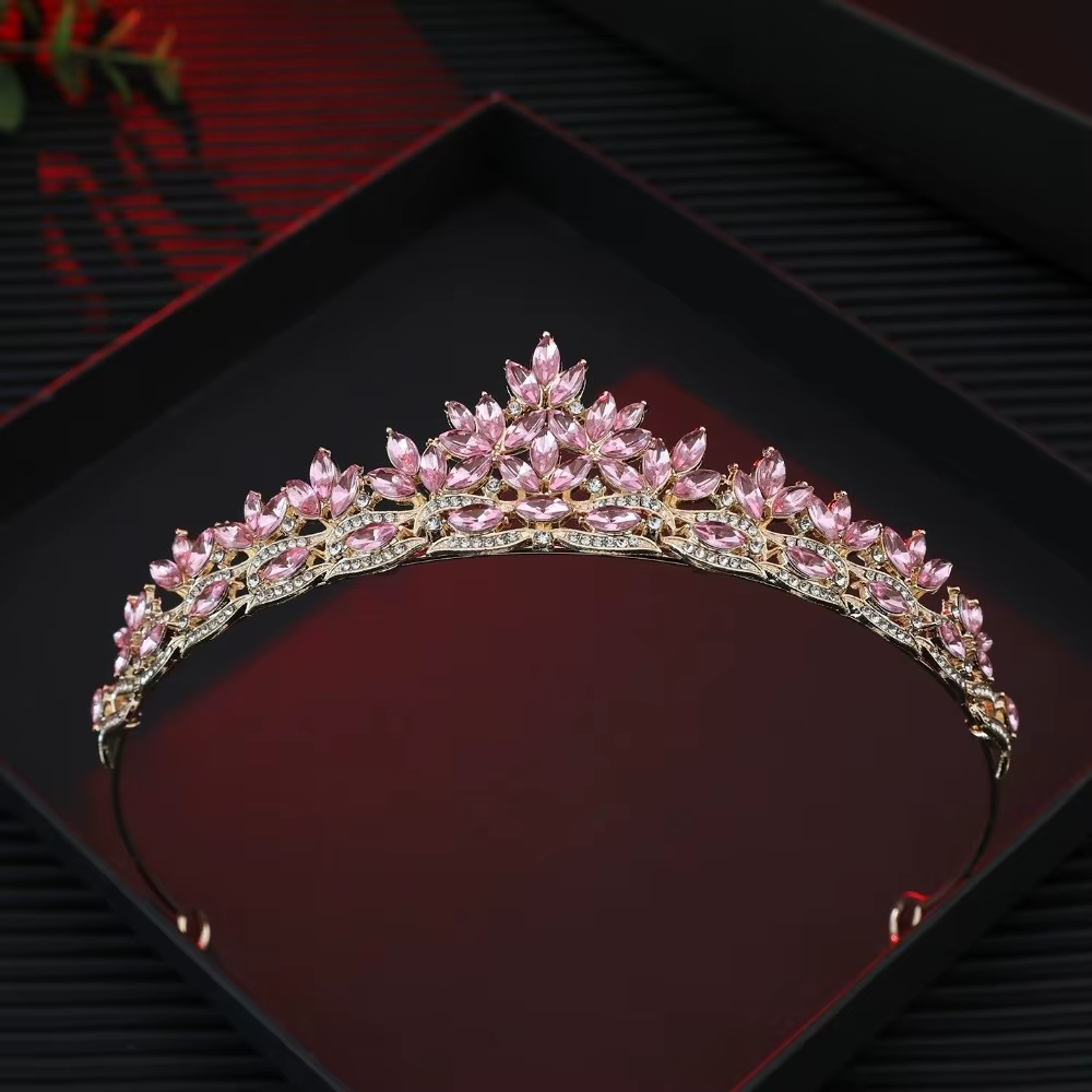 Couronne de cristal baroque étincelante, magnifique et élégante, diadème de luxe en cristal, diadème