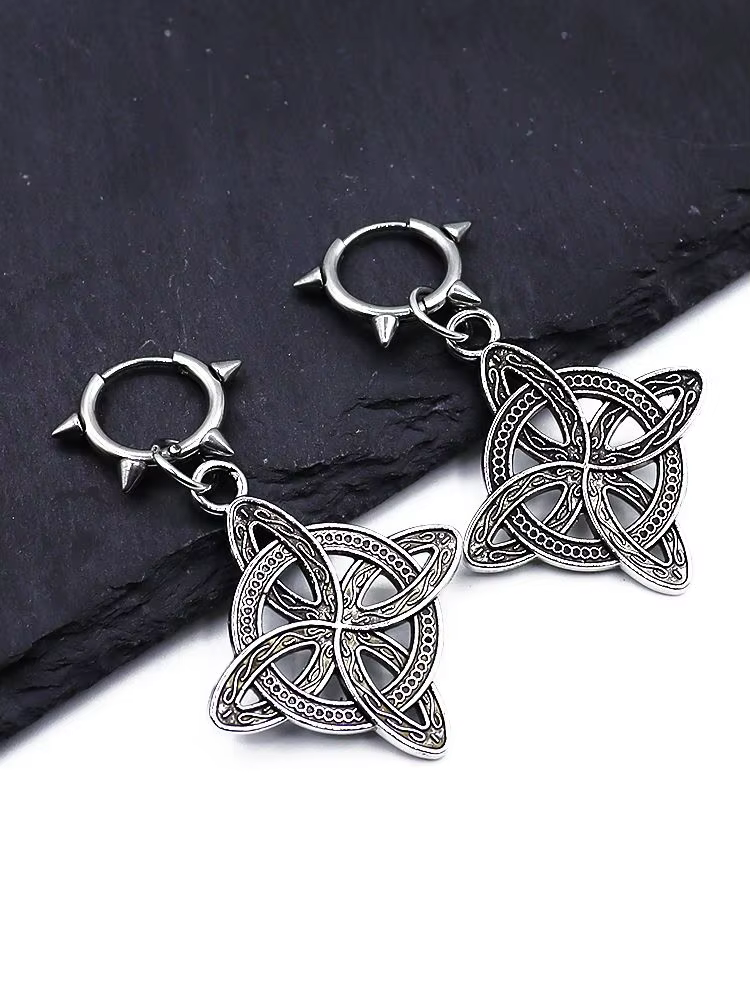 Boucles d'oreilles viking classiques en acier inoxydable pour hommes, amulette scandinave vintage, g
