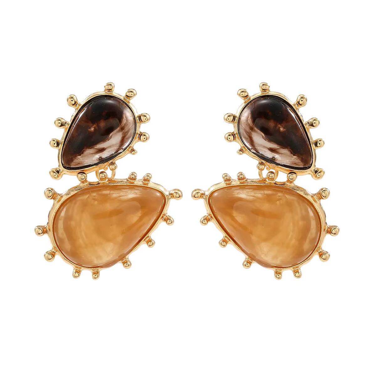 Nouvelles boucles d'oreilles élégantes en résine pour femmes 2024, style européen et américain, vent