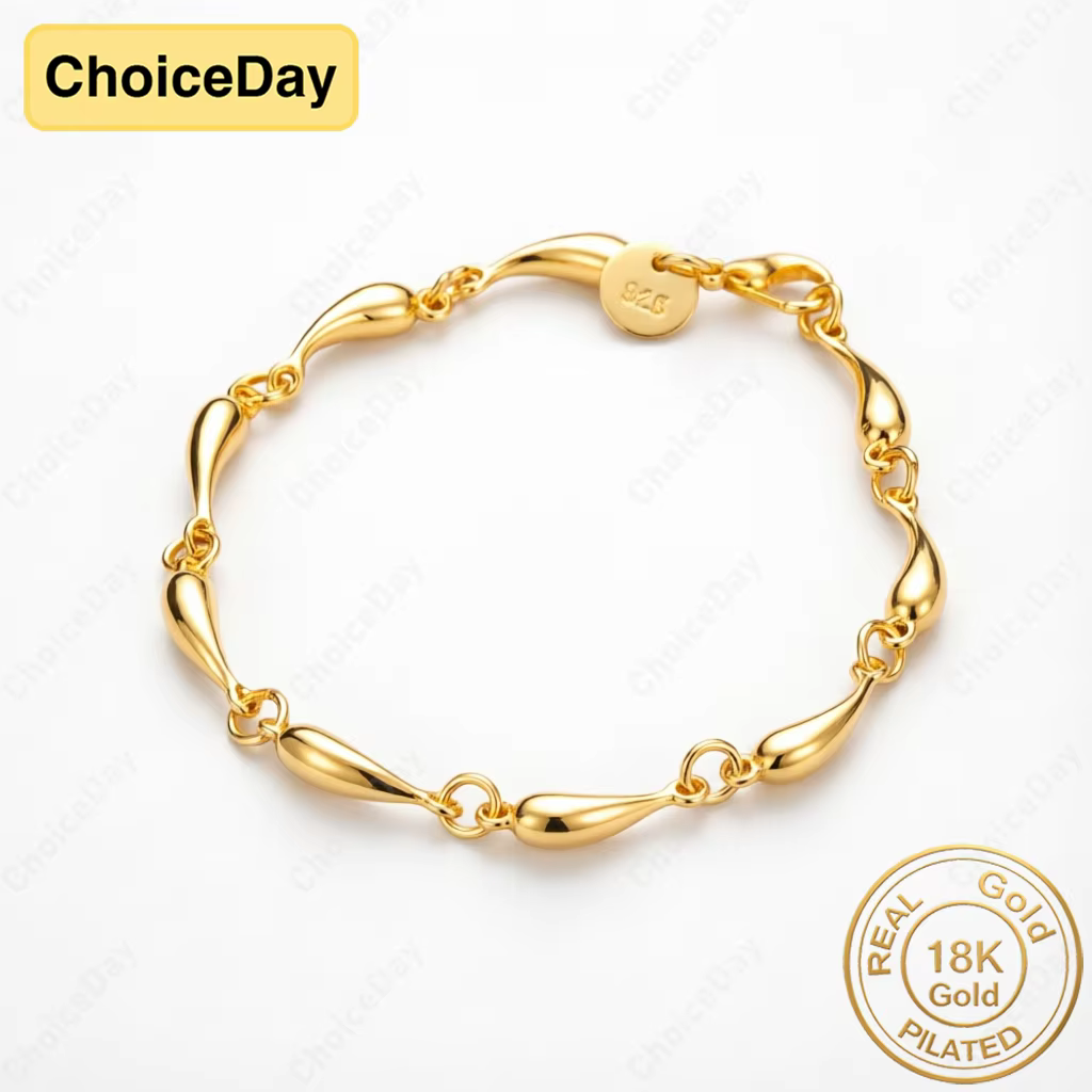 Bracelet délicat en forme de goutte d'eau plaqué or 18 carats pour femmes, bijoux cadeau tendance, a