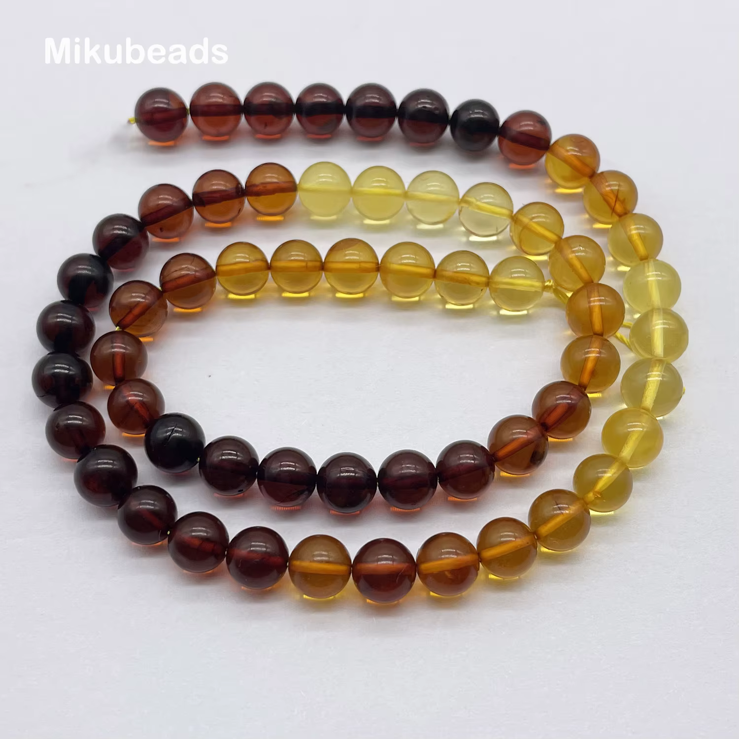 Perles rondes lisses en ambre de mer baltique naturelle, 6mm 8mm, amples, pour la fabrication de bij