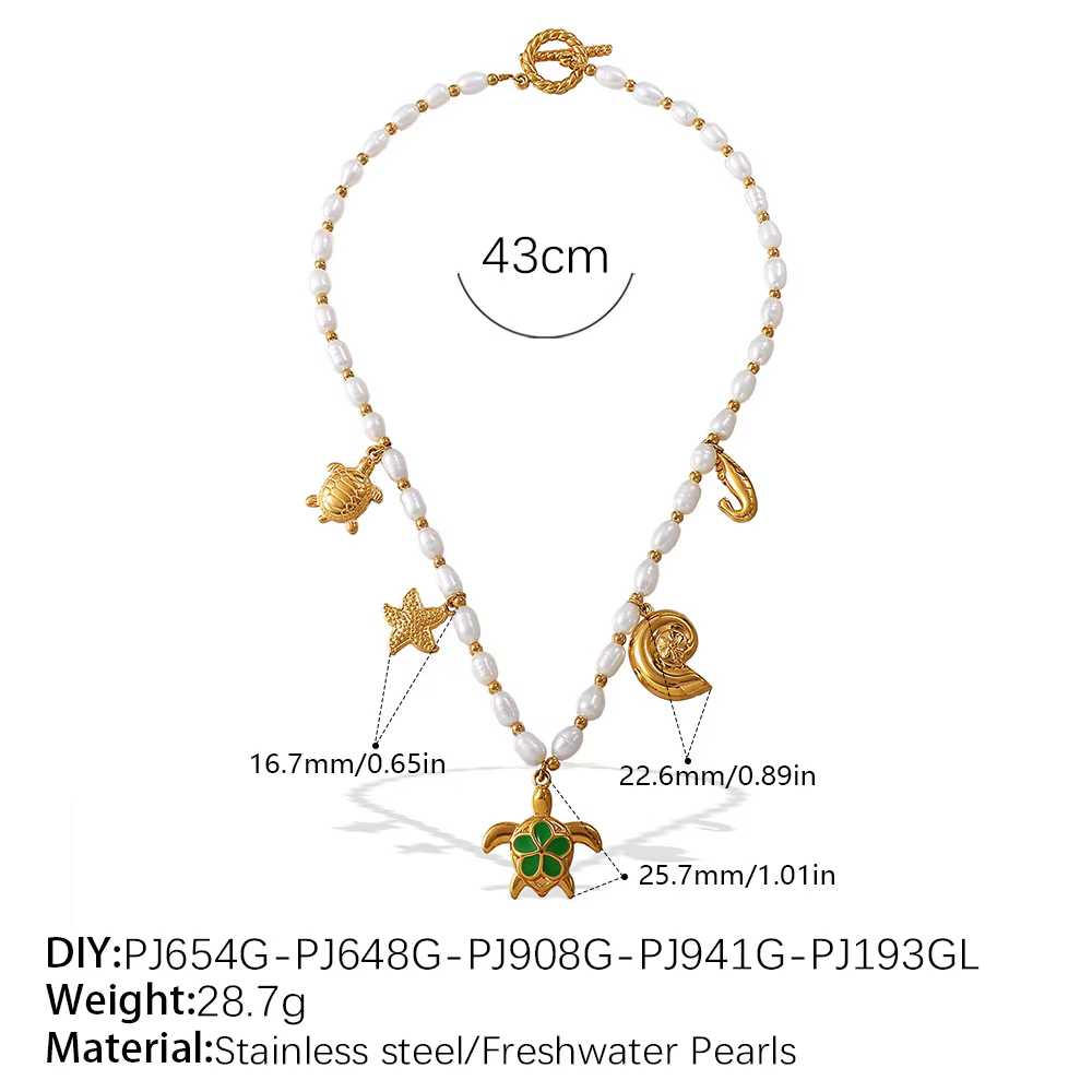 Amaiyllis Style bohème perle d'eau douce vie Marine pendentif à breloque collier bijoux pour cadeau 